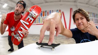 PRO FINGERBOARDER Vs REAL SKATEBOARDING Ft David Jones [upl. by Notlehs]