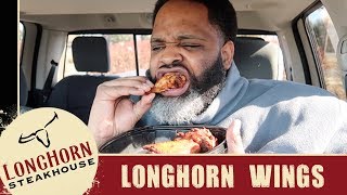 Longhorn Steakhouse Wings Food Review [upl. by Etnoel]