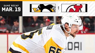 GAME RECAP Penguins at Devils 031924  Pettersson Hits Career High For Points [upl. by Eda34]