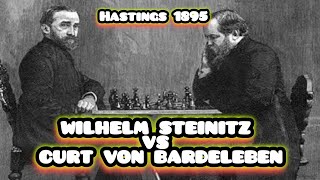 wilhelm steinitz vs curt von bardeleben  Hastings 1895 brilliant sacrifice 😜😉 [upl. by Ynehteb]