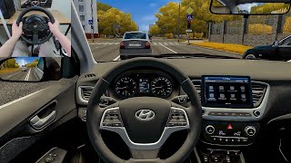 City Car Driving  2022 Hyundai Solaris 2 Accent Steering Wheel Gameplay [upl. by Sekoorb]