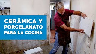 Cómo instalar cerámica y porcelanato en la cocina [upl. by Vernita]