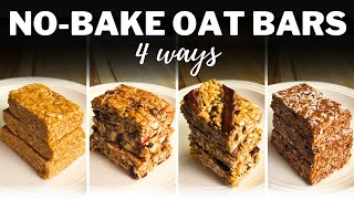 NOBAKE OAT BARS » 4 Easy Granola Energy Bars for Healthy Breakfast or Snacks [upl. by Irtak881]