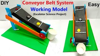 conveyor belt system working model escalator science project   diy  DIY pandit [upl. by Ahiel]