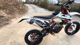 2013 KTM 500 EXC Six Days Supermoto Review [upl. by Aehtla]