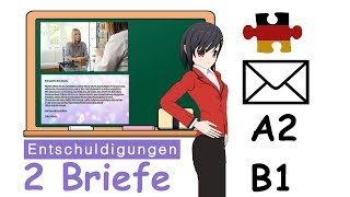 Deutsch Briefe schreiben Prüfung B1 und A2 MusterbriefequotEntschuldigungsschreiben amp Krankmeldungquot [upl. by Pentheas]