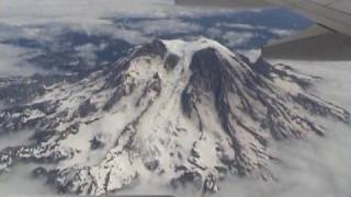 Mount Rainier from airplane [upl. by Ahsinrac32]