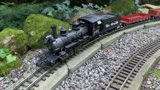 Dampflokomotive C 19 der Rio Grande mit Güterzug auf der Gartenbahn [upl. by Jenda]