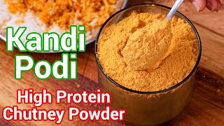 High Protein Gun Powder  Kandi Podi Chutney Powder  Andhra Special Parappu Podi [upl. by Akerdal478]