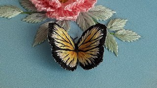 How to embroider a butterfly Stumpwork Hand Embroidery [upl. by Juliann]