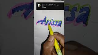 Request name quotArissaquot 3D writing viralshort art drawing [upl. by Aissyla]