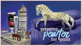 How I PREP amp PRIME PEWTER METAL mini horses for painting [upl. by Eannyl959]