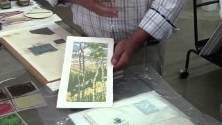 Woodblock Printing demonstration with Reuben Saunders and Leon Loughridge [upl. by Dyrraj170]