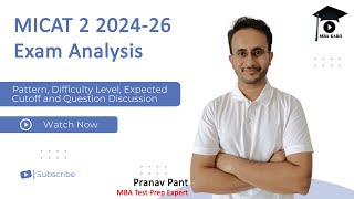 MICAT 2 202426 Detailed Exam Analysis  Pattern Difficulty Cutoff and Question Discussion [upl. by Pozzy]