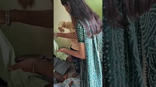 দাদুকে ফোটা দিচ্ছে দুই বোন মিলে। shortsvideo funny [upl. by Aihseuqal]