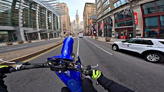 2023 YZ450F WHEELIES THROUGH THE CITY [upl. by Sprague]