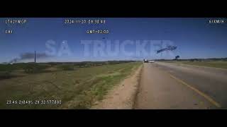 Dashcam of collision between truck and bakkie on N1 near Polokwane [upl. by Elsworth]