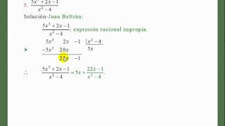 Expresiones racionales propias e impropias [upl. by Leimaj]