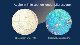 Augite pyroxene Thin section under microscope  Optical properties of a heavy mineral Mineralogy [upl. by Ybhsa47]