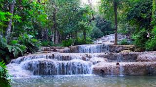 Beautiful Cascade Waterfall in Thailand Nature 4k Flowing Water Sounds White Noise for Sleeping [upl. by Burnaby]