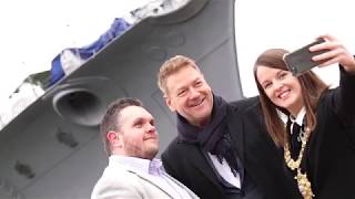 SIR KENNETH BRANAGH VISITS HMS CAROLINE ON HIS OWN HISTORIC DAY [upl. by Mareah83]