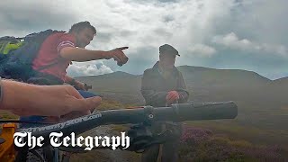 Mountain bikers bump into King Charles on Balmoral walk [upl. by Padegs]