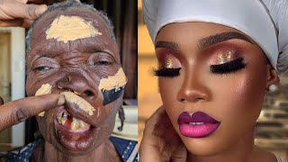 UNBELIEVABLE 😱😳🔥✂️ VIRAL BRIDAL MAKEUP amp GELE TRANSFORMATION💄MAKEUP TUTORIAL [upl. by Sharp68]