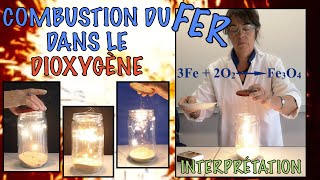 Combustion du fer dans le dioxygène Expérience Interprétation Equation bilan de la transformation [upl. by Franci]