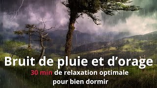 Bruit de forte pluie et dorage 30 minutes de relaxation optimale pour bien dormir [upl. by Aeret169]