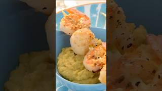 Brochettes de gambas à la crème de pois chiches  shorts recette cuisine tutorial [upl. by Ateloj683]