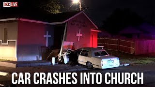 Car Crashes Into Church news okcnews [upl. by Vizzone]