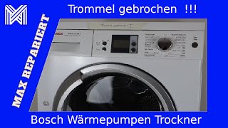 Bosch Wärmepumpentrockner Trommelbruch Riemen gerissen MAX REPARIERT [upl. by Alana]