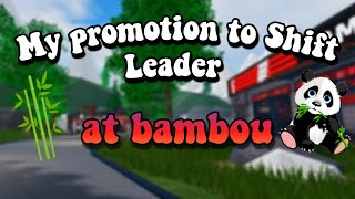 My Shift Leader promotion at Bambou  ROBLOX [upl. by Finnigan]