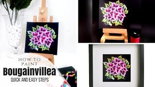 One stroke painting  Bougainvillea Flower using Acrylic  step by step painting [upl. by Sucitivel]