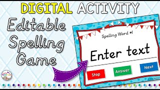 Editable Spelling List Game [upl. by Anecusa843]