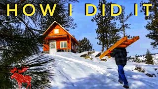 Timelapse Start to Finish Cozy Off Grid Cabin Build100 Solo [upl. by Eniliuqcaj]