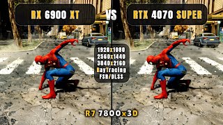 RTX 4070 Super vs RX 6900 XT  Biggest Comparison  1080P 1440P 4k RT  DLSSFSR  ft 7800x3D [upl. by Ytirev738]