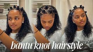 bantu knot hairstyle  natural hairstyle [upl. by Ho]