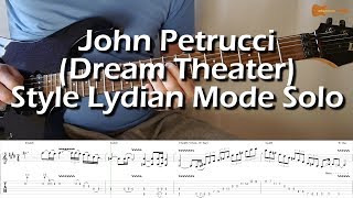 John Petrucci Dream Theater Style Lydian Mode Solo With Downloadable Tab And Backing Track [upl. by Eva]