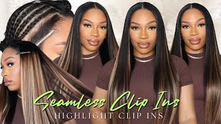 AMAZON 52 Highlight Seamless CLIPIN Extensions BRAID Method [upl. by Aelhsa]