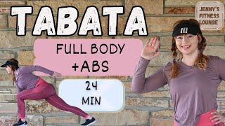 24 MIN FULL BODY TABATA HIIT WORKOUT  No Equipment No Repeat Home Workout [upl. by Akirahs]