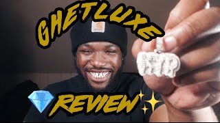 GHETLUXE CUSTOM MOISSANITE PENDANT REVIEW amp DIAMOND TEST [upl. by Bernie]