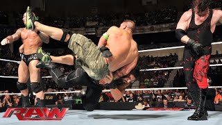 John Cena amp Roman Reigns vs Randy Orton Seth Rollins amp Kane  3on2 Handicap Match Raw July 14 [upl. by Oloap987]