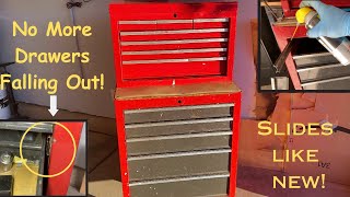 How to Fix Toolbox Drawers that Fall Out  How to Remove Friction Drawer Slides [upl. by Peterus]