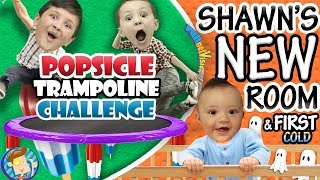 POPSICLE Trampoline Challenge Shawns New Bedroom  Babys First Cold ๑◕︵◕๑ FUNnel VLOG [upl. by Tenrag858]