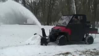 Quick Attach ATVUTV Snow Blower Snowblower Attachment [upl. by Ijar]