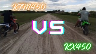 KTM450 vs KX450 racing for pink slips ‼️ viralvideo like comment subscribe braaap bikelife [upl. by Magill723]