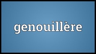 Genouillère Meaning [upl. by Murage425]