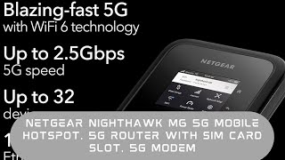 NETGEAR Nighthawk M6 5G Mobile Hotspot 5G Router with Sim Card Slot 5G Modem Portable WiFi Device [upl. by Yroger434]