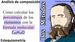 𝐀𝐧á𝐥𝐢𝐬𝐢𝐬 𝐝𝐞 𝐜𝐨𝐦𝐩𝐨𝐬𝐢𝐜𝐢ó𝐧 Como calcular los  de los elementos con la fórmula molecular C₁₀H₁₄O [upl. by Alvie]